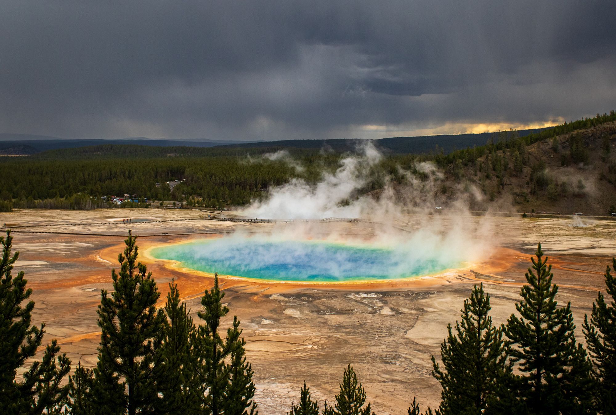 Grand Prismatic Spring from the overlook