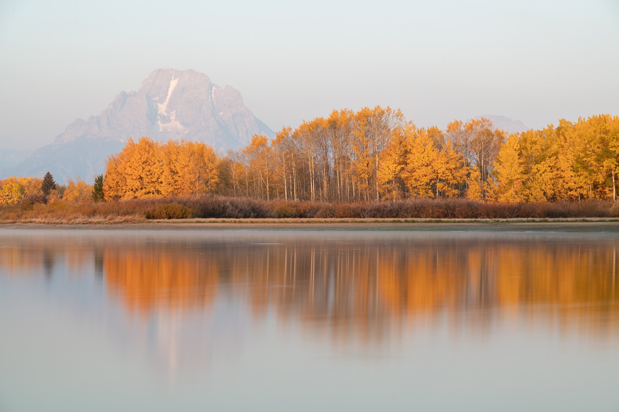 Oxbow Bend with Mount Moran reflected in the Snake River